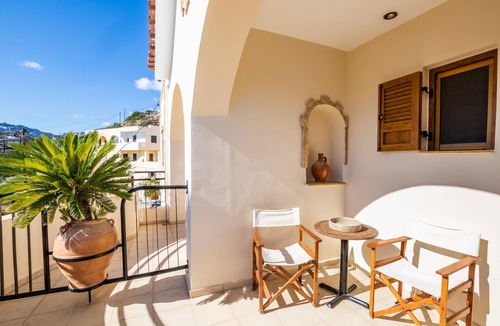 Karpathos Town Apartment | Studio Apartment 'No 1' with Mountain View, Wi-Fi and Air Conditioning