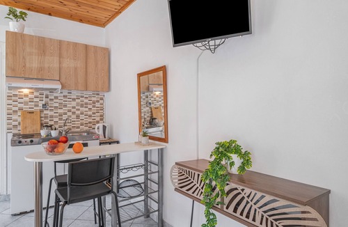 Agios Nikitas Apartment | Studio Apartment 'Kerkis Mountain View' with Mountain View, Wi-Fi and Air Conditioning