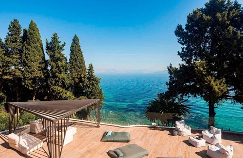 Agios Ioannis Peristeron Villa | Stunning Seafront Corfu Residence | Villa Serene | Private Heated Pool