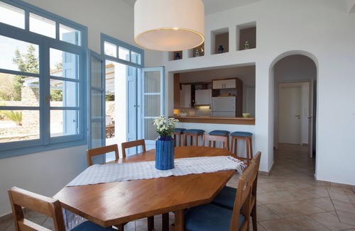 Ydrousa Villa | Superior seafront retreat with private pool, garden and exceptional sunset views