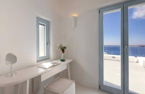 Nea Cryssi Akti Villa | Thea Villas Paros, Villa Turquoise, private pool, amazing view to the sea sunset