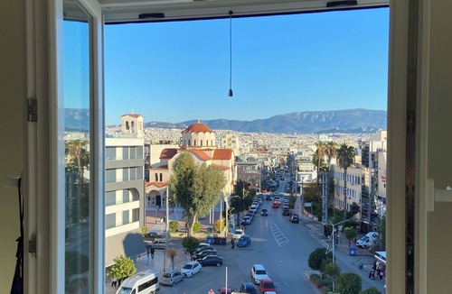 Peristeri Apartment | Two-bedrooms luxury penthouse. Includes sunny terrace with dining area, sunbeds.