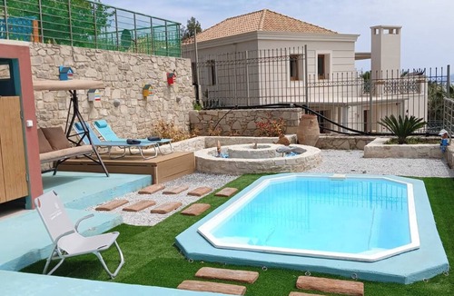 Linoperamata Villa | Viewtifull-Villas 2 – Private Pool, Playground & Panoramic Views Near Heraklion