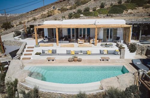 Ftelia Villa | Villa Barbarossa - Elegant Beachfront Retreat with Heated Pool & Outdoor Gym