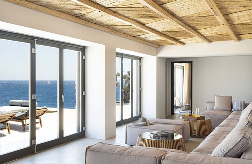 Agios Ioannis Villa | Villa Cascade - Exclusive Waterfront Villa with Infinity Pool and Hot Tub