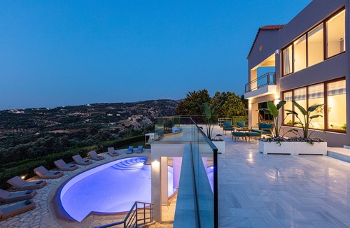 Xiro Chorio Villa | Villa Lime Panoramic sea views with 2 pools Close to Rethymno