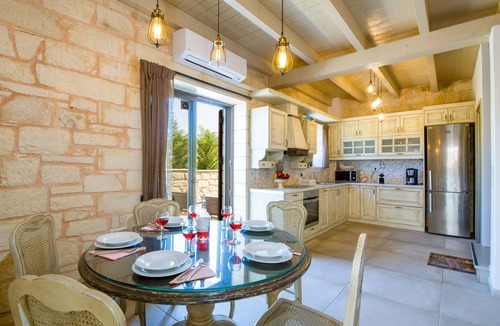 Kato Stalos Villa | Villa Sirocos, Private eco pool, 150 meters from beach, Newly built (2017)