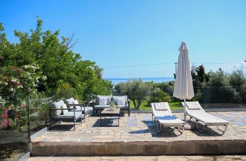 Polichrono Villa | Villa Sonora - Beachfront, Amazing Garden, Panoramic Sea View