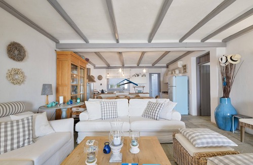 Pisses Villa | Waterfront villa "Afros" with a pool, direct access to the sea and a small beach