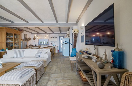 Pisses Villa | Waterfront villa "Afros" with a pool, direct access to the sea and a small beach