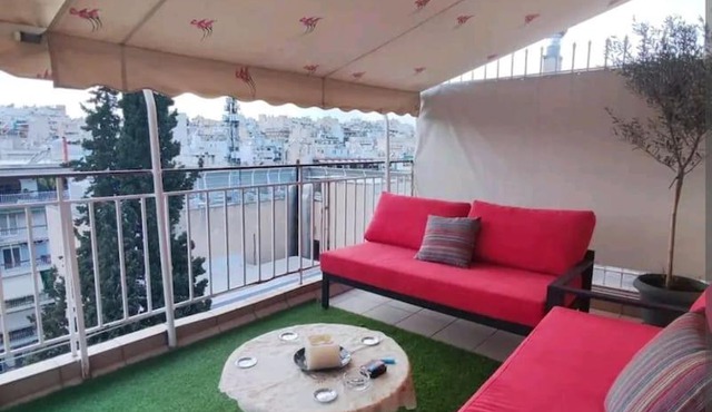 7th floor spacious veranda in the heart of Athens