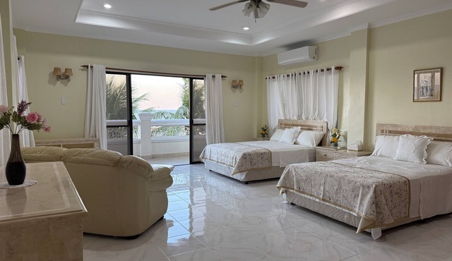 A secluded stunning villa by the beach.