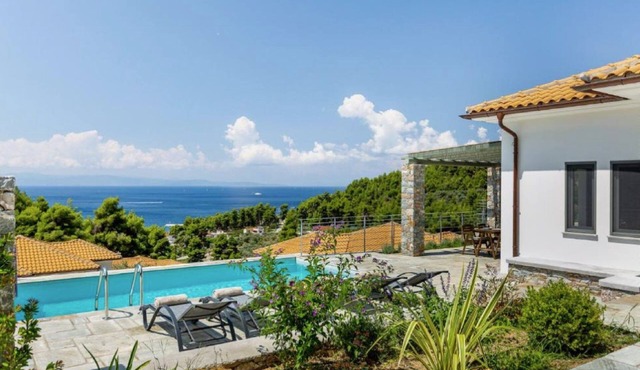 Alluring Skopelos Villa | Villa Artemis | 2 Deluxe Bedrooms | Panoramic Sea View