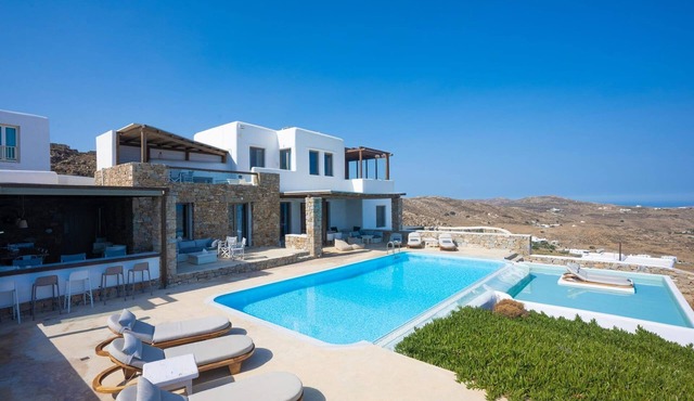 Divine Mykonos Villa Ananke, 4 BDR, Private Pool & Plunge Pool, Sea Views