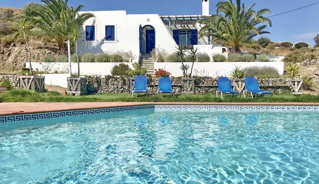 Greek villa with sea & pool view