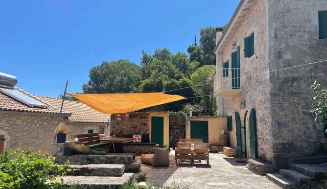 Lefkada Village: Traditional 100-Year-Old Stone House with Mountain Views