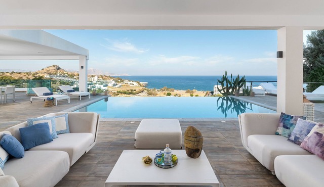 Luxury Villa Oceania Lindos with Private Infinity Pool and Seaview