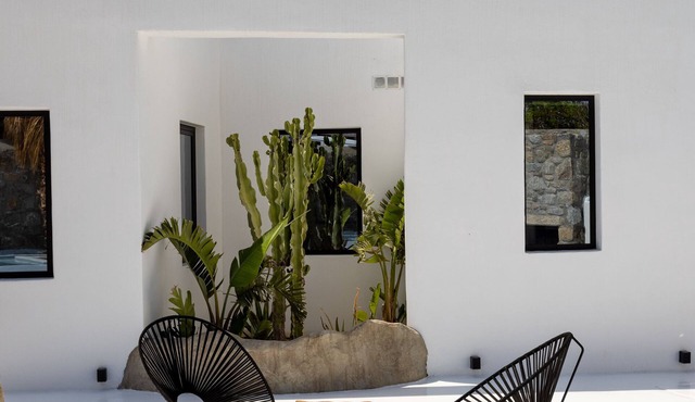 Mykonos Town Black Villa with Cave Heated Pool