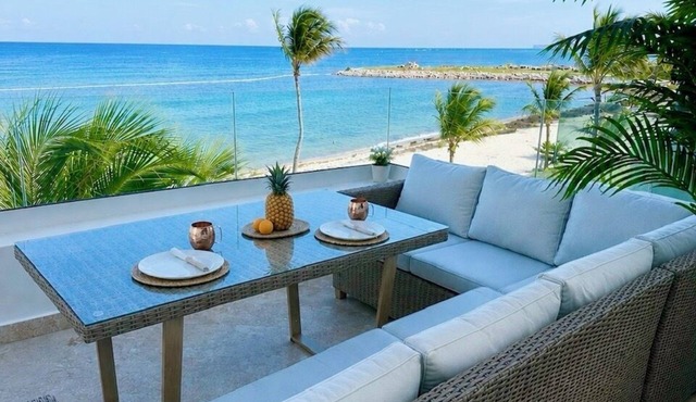 OCEANFRONT Punta Palmera Paradise ~ 2 BR apt. in Cap Cana w/Private Beach Access