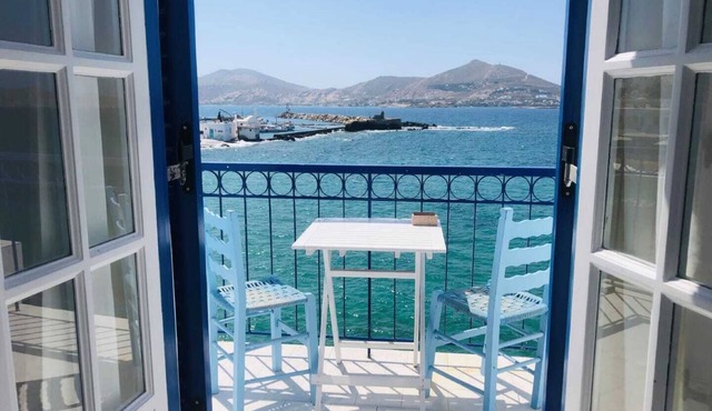 Paros Naoussa seafront studio Casa Stheno with amazing view of the Old Port