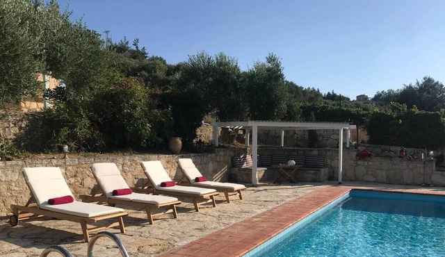 Private two-house villa with pool in olive garden
