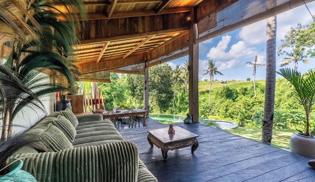 Riverside 2BR Villa with Rice Field Views