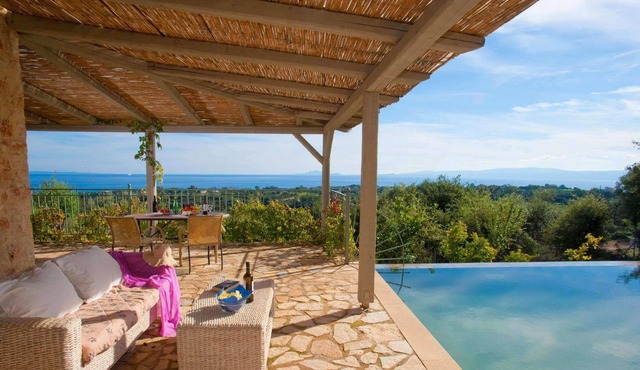 Romantic Hideaway, A/C, Private Pool, Superb Sea/Sunset Views over Skala - Just 5mins to the Beach!