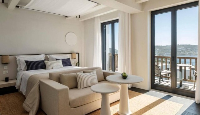Serene Suite Perfect for Couples with Stunning Balcony and Sunset Aegean Views