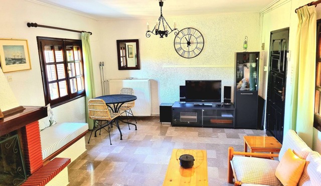 Spacious farmhouse with big yard and fireplace