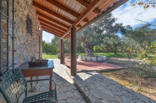 Stone house among trees