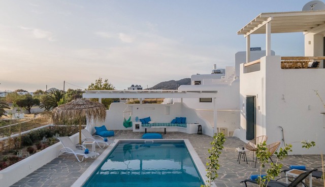 Villa Ester Unique Beachfront 4BR with Private Pool at Kastraki, Naxos